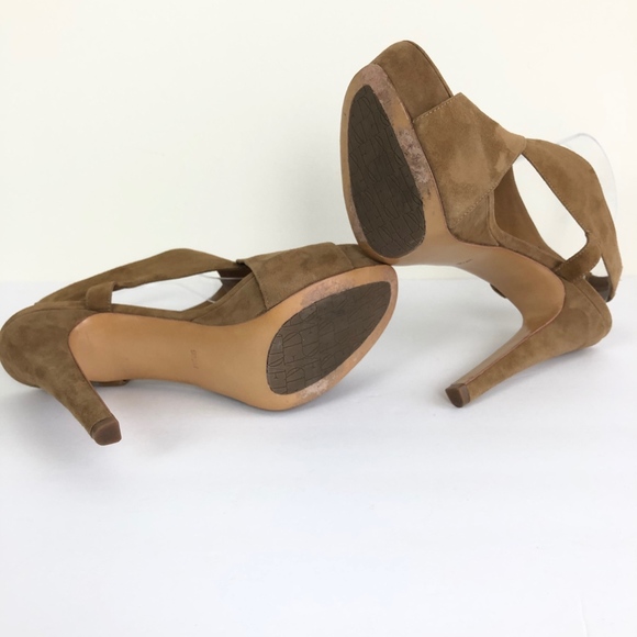 DVF Zia Cognac Suede Crossover Platforms - Picture 6 of 6